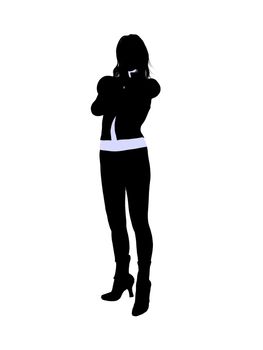 Female business executive silhouette on a white background