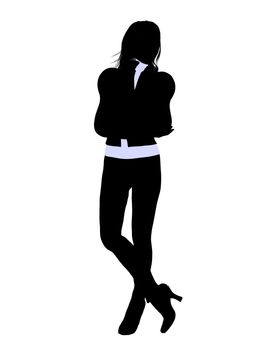 Female business executive silhouette on a white background