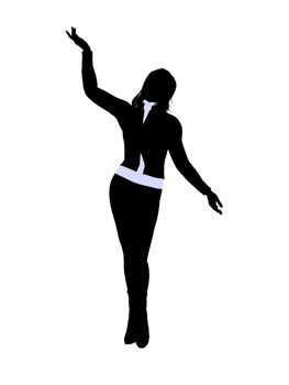 Female business executive silhouette on a white background