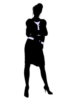 Female business executive silhouette on a white background