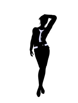 Female business executive silhouette on a white background