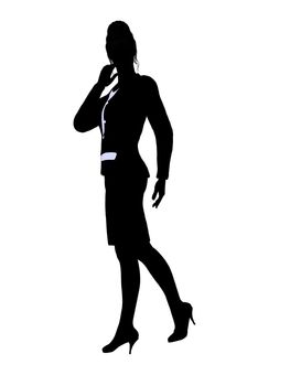 Female business executive silhouette on a white background