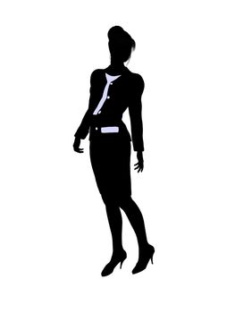 Female business executive silhouette on a white background