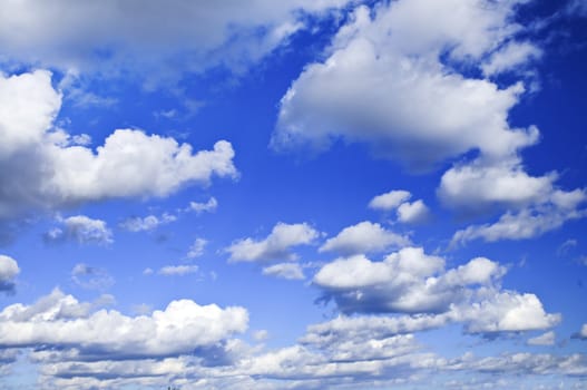 Background of blue sky with white clouds