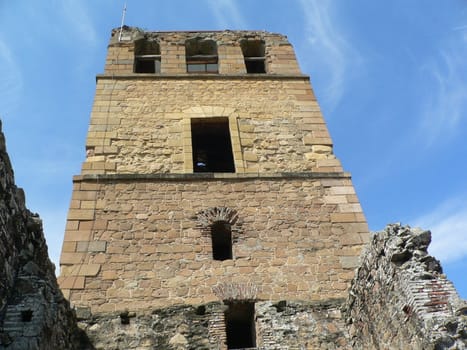 Photo of the church tower at the old city of Panama