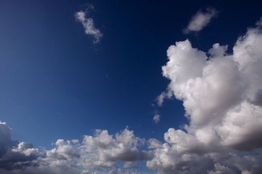 Beautiful clouds on a deep blue sky.