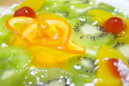 Bright fresh desert with fruits