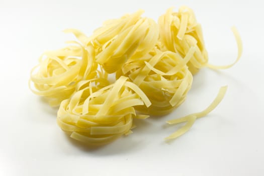 Yellow macaroni on a black&white background