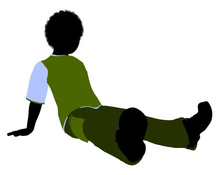 African American boy silhouette on a white background