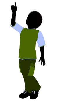 African American boy silhouette on a white background