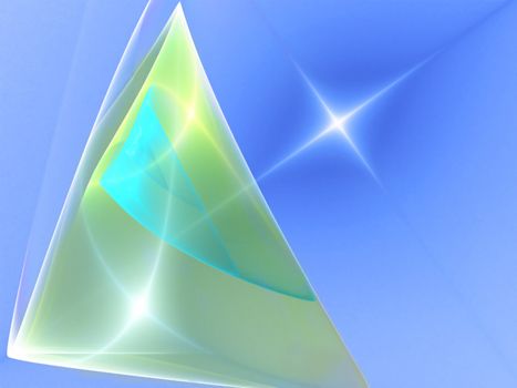 Blue triangle and beam