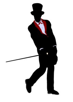 Male Magician silhouette illustration on a white background
