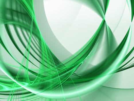 Green wavy figure