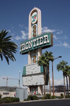 Old Sign from demolished Frontier Hotel on the strip in Las Vegas