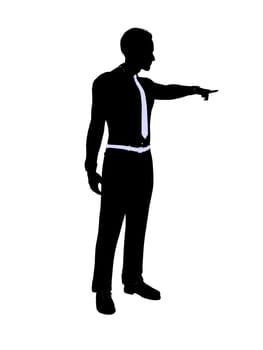 Male business silhouette illustration on a white background