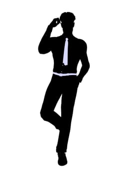 Male business silhouette illustration on a white background
