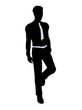 Male business silhouette illustration on a white background
