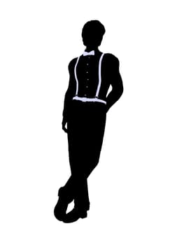 Male business silhouette illustration on a white background