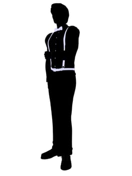 Male business silhouette illustration on a white background