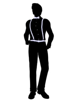 Male business silhouette illustration on a white background