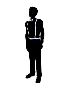 Male business silhouette illustration on a white background