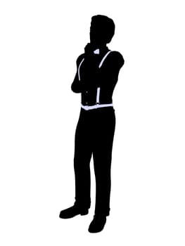 Male business silhouette illustration on a white background