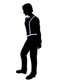Male business silhouette illustration on a white background