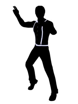 Male business silhouette illustration on a white background