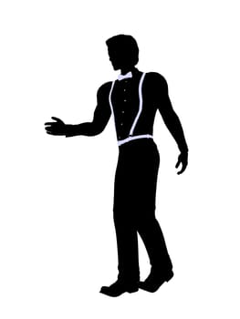 Male business silhouette illustration on a white background