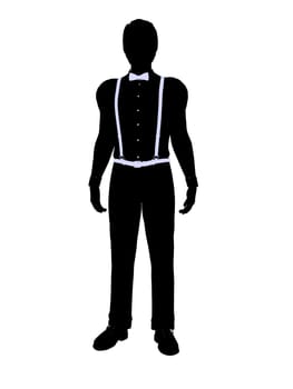 Male business silhouette illustration on a white background