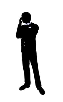 Male business silhouette illustration on a white background