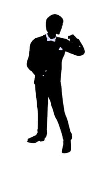 Male business silhouette illustration on a white background