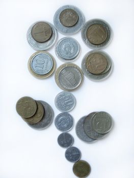 A flower that is made from different coins 