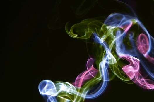 Multi-coloured smoke