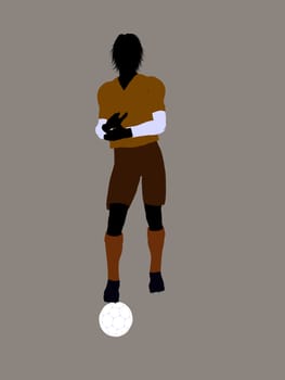 Male soccer player art illustration silhouette on a white background