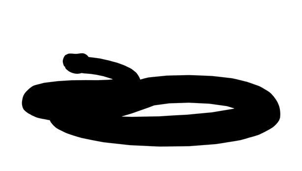 Black snake art illustration silhouette on a white background