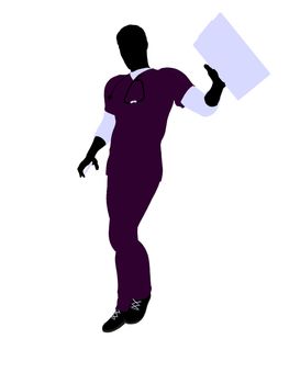 Male doctor silhouette illustration on a white background