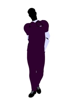Male doctor silhouette illustration on a white background