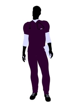 Male doctor silhouette illustration on a white background