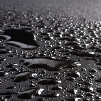 water drops on a metal surface showing freshness concept