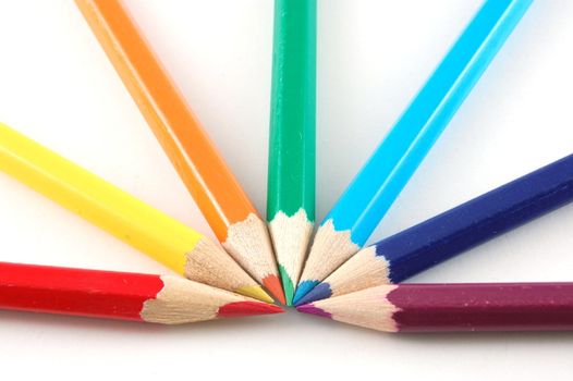 Some crayons isolated on a white backround.