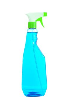 housekeeping with soap spray bottle for hygiene