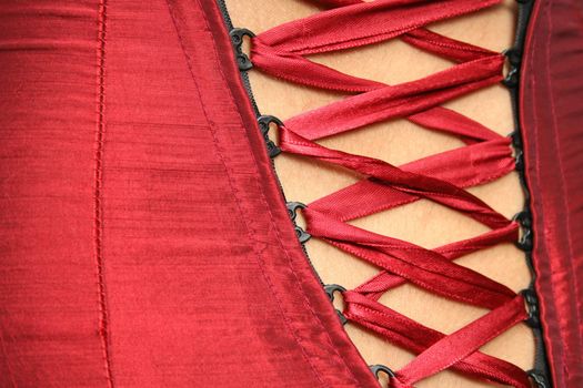 Red female corset, background