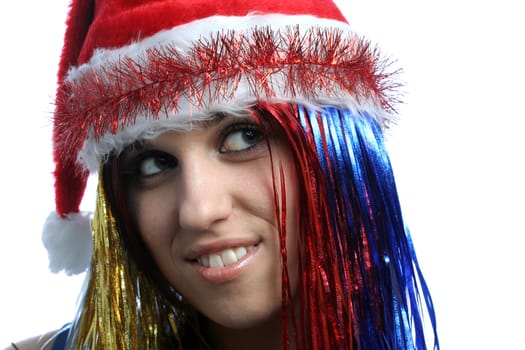 christmas girl, isolated on white