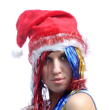 christmas girl, isolated on white