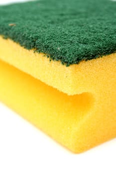 Sponge for washing utensils, on a white background 