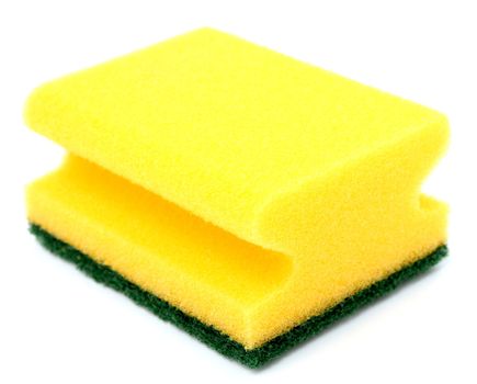 Sponge for washing utensils, on a white background 