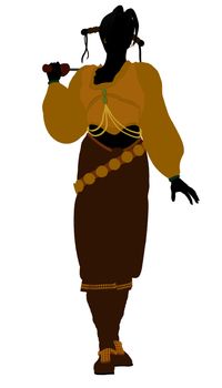 A Female pirate silhouette on a white background