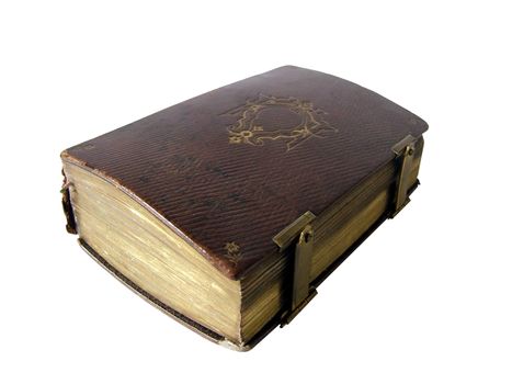 Ancient book isolated on white background