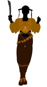 A Female pirate silhouette on a white background